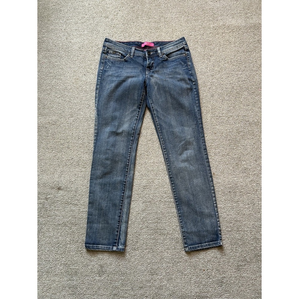 GLO Flare Jeans Women's Sz 5 100% Cotton Denim Low Rise Y2K Bling Pocket Bootcut